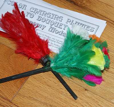 Colour changing plumes to bouquet